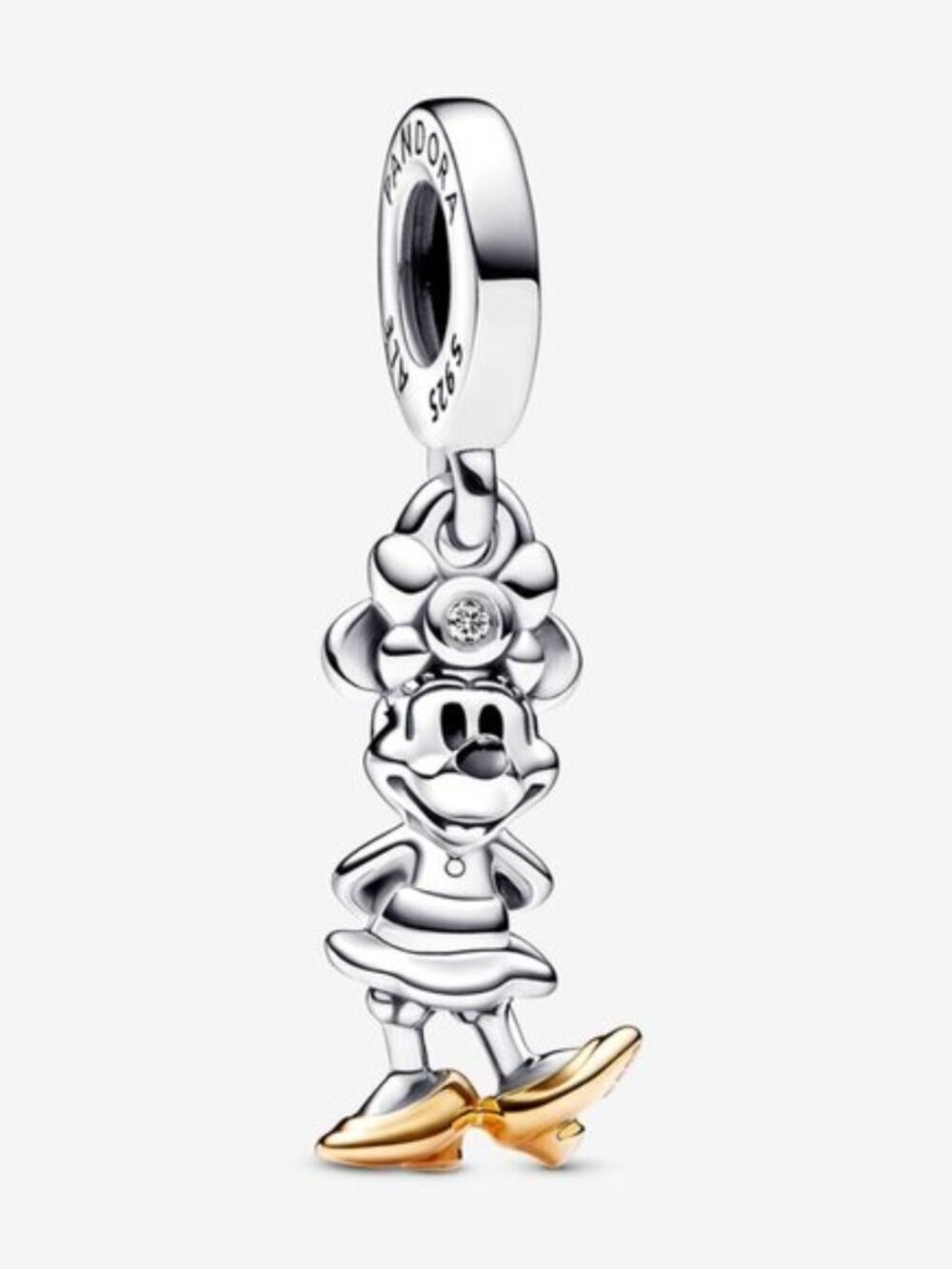 Disney 100th Anniversary Minnie Mouse 0.009 ct tw Lab-created Diamond Dangle Cha
